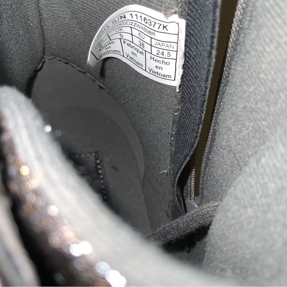 New Ugg Kids Girls Robley Silver/Charcoal Glitter Combat Boots  - US size 6/7.5W - Picture 8 of 11